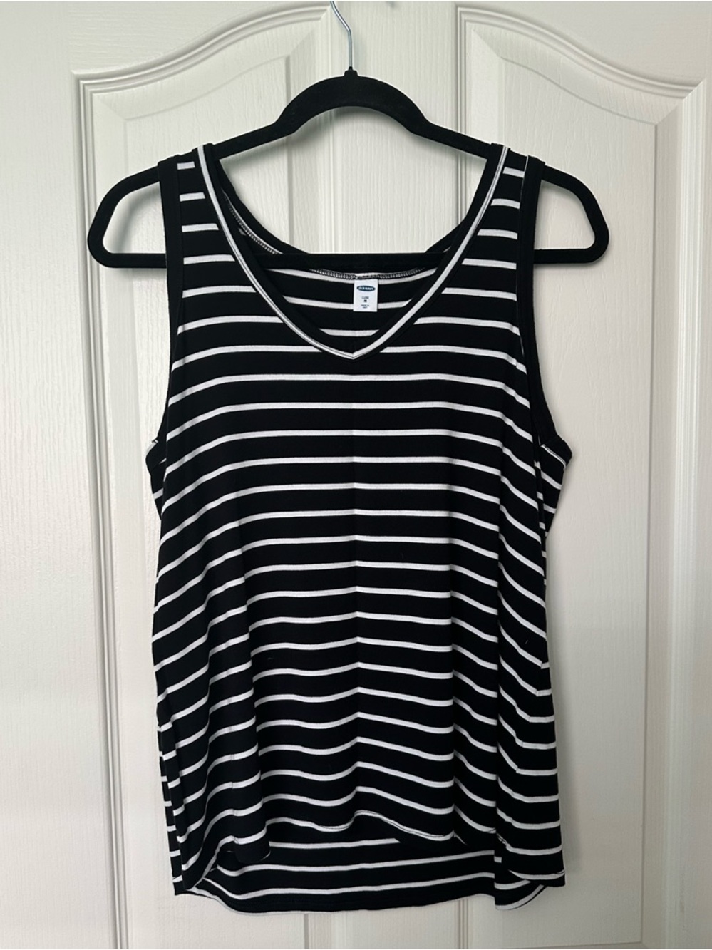 Old Navy Black & White Striped Tank Top